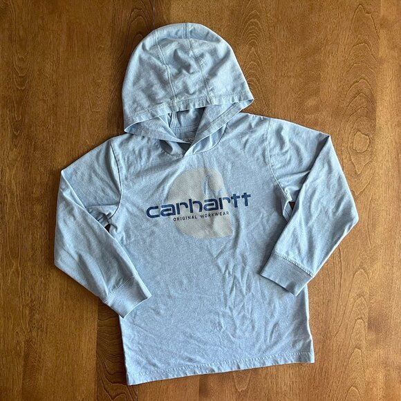 Carhartt Other - Carhartt light blue hooded shirt 7